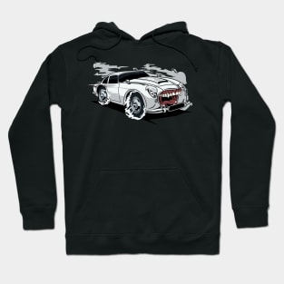 WHITE RETRO MONSTER CAR Hoodie